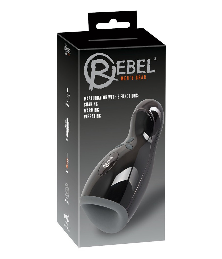 Masturbatore Rebel con funzione Riscaldamento e Movimento Su e Giu