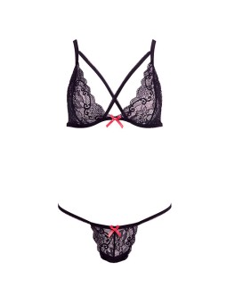 COMPLETO 2 PZ BARELY BARE " X STRAP BRALETTE" - COLORE NERO - TAGLIA UNICA
